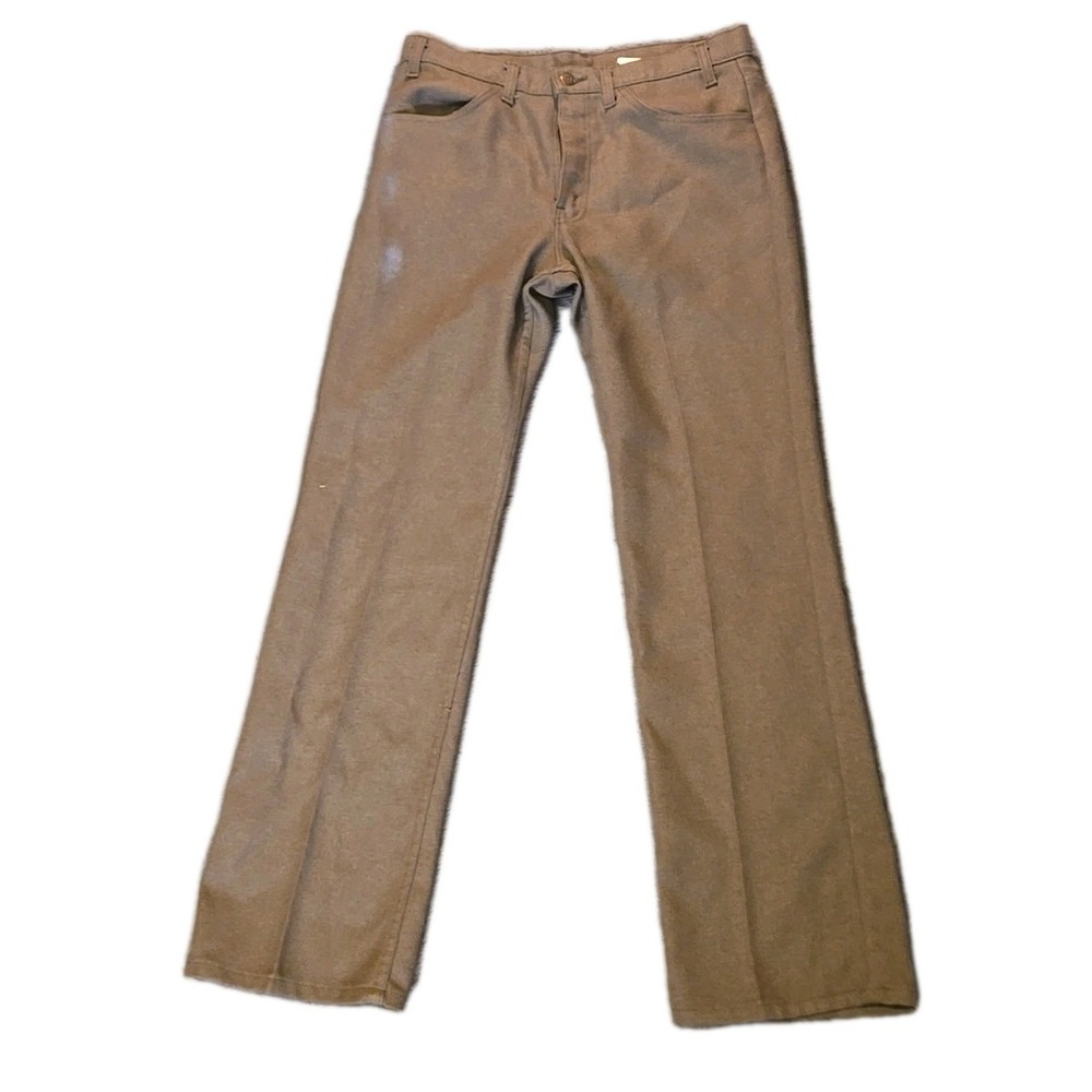 Vtg Levis 34X32 Action Slacks Mens Made in USA Polyester Workwear Brown